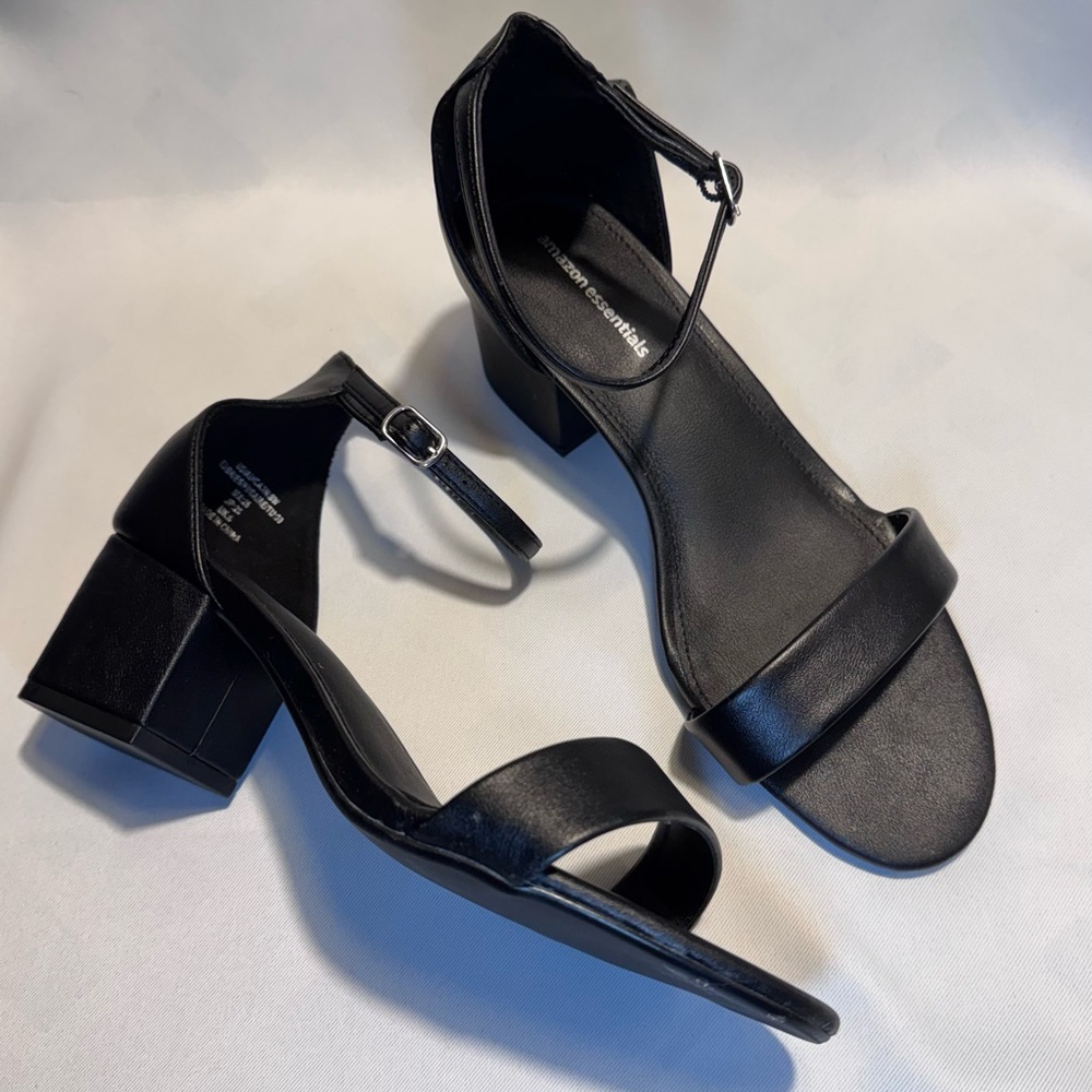 Amazon Essentials Black Strap Heels - image 3